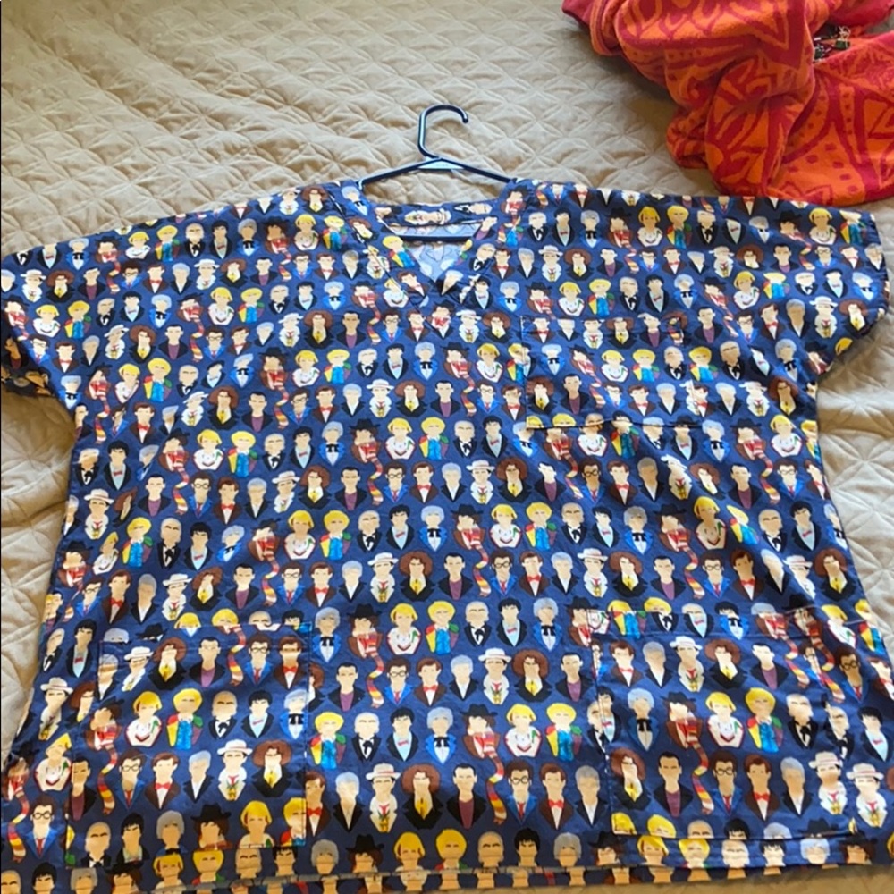 Dr. Who men’s scrub top